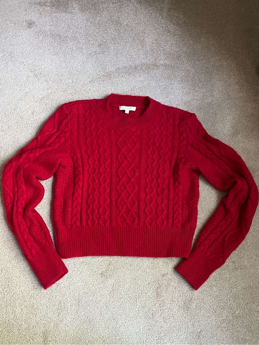 Favorite Daughter Wool Cashmere Cable Knit
Sweater Red Size M